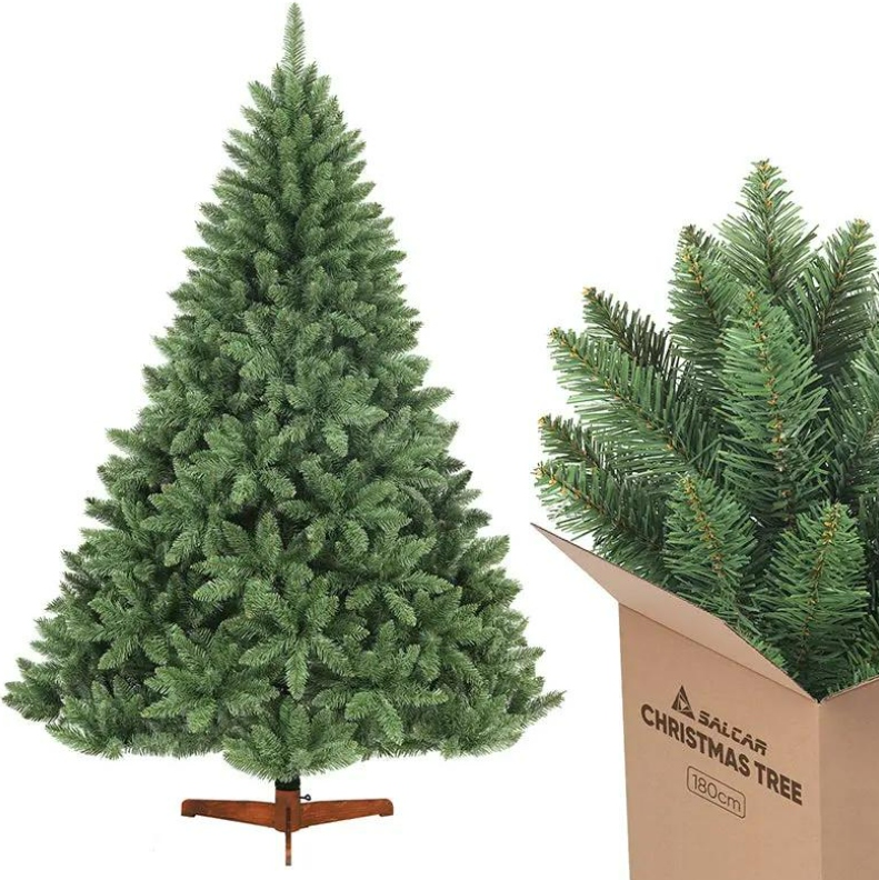 Umelý Vianočný Stromček Kórejská Jedľa Drevený Stojan 120 CM