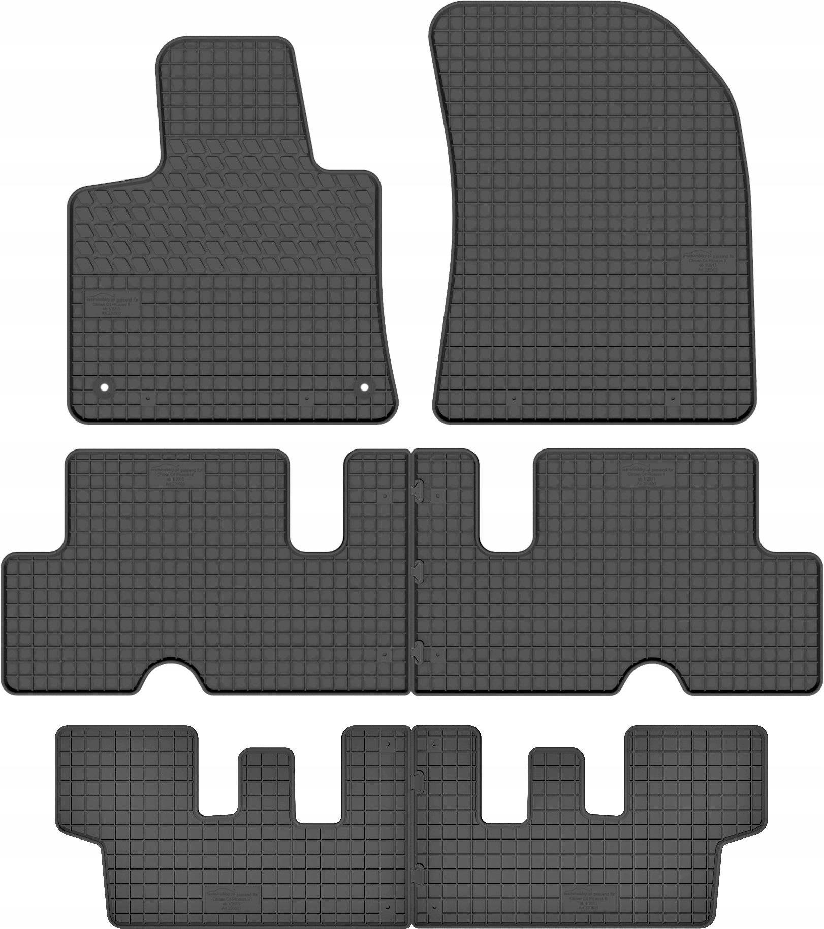 Dywaniki gumowe MotoHobby Citroen C4 Picasso II 7os 2013-2021 kpl. 4 szt.