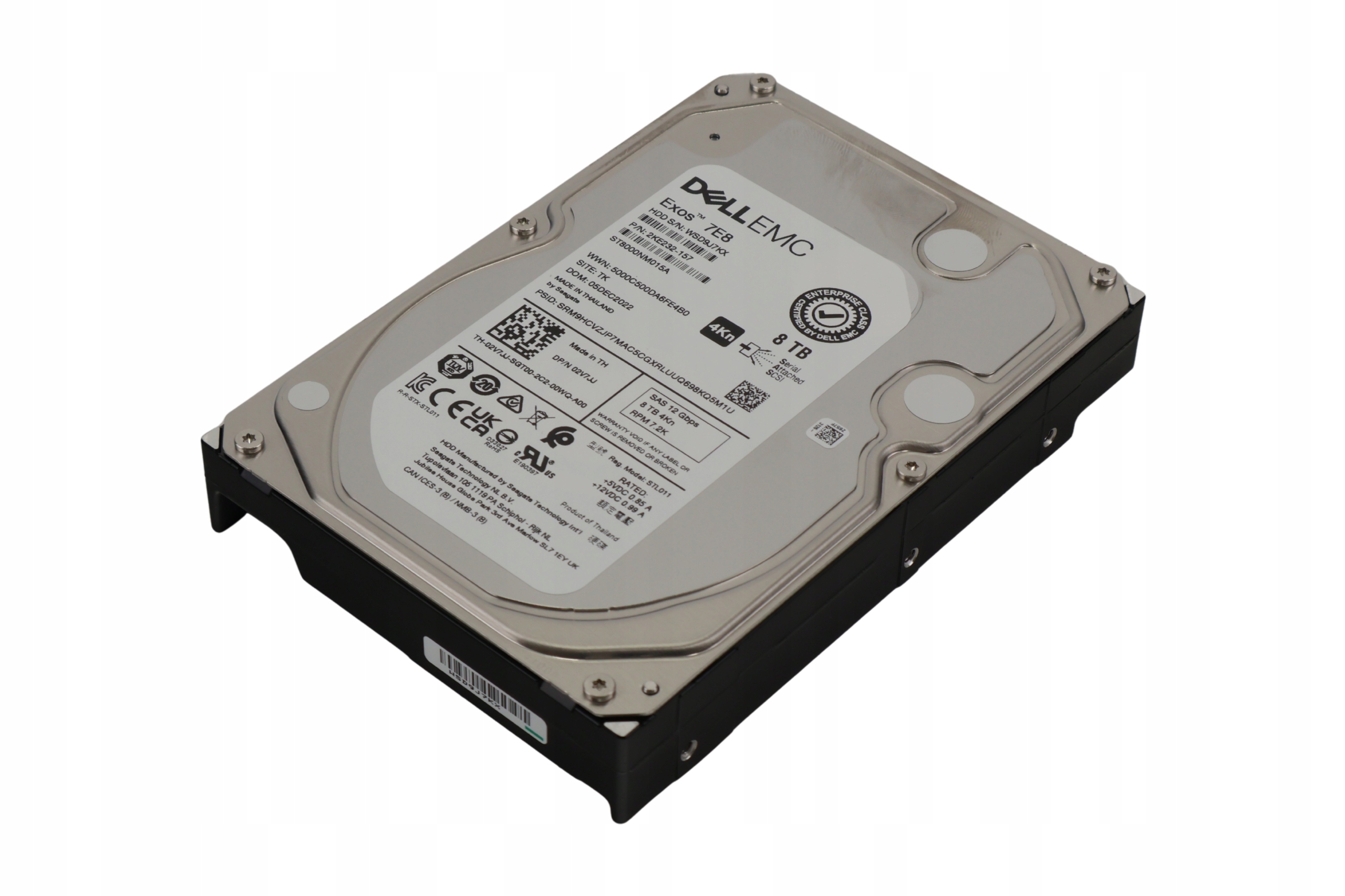 Nowy Dysk Dell Seagate Exos 7E8 8TB 7.2K Sata 3.5" 02V7JJ STL011