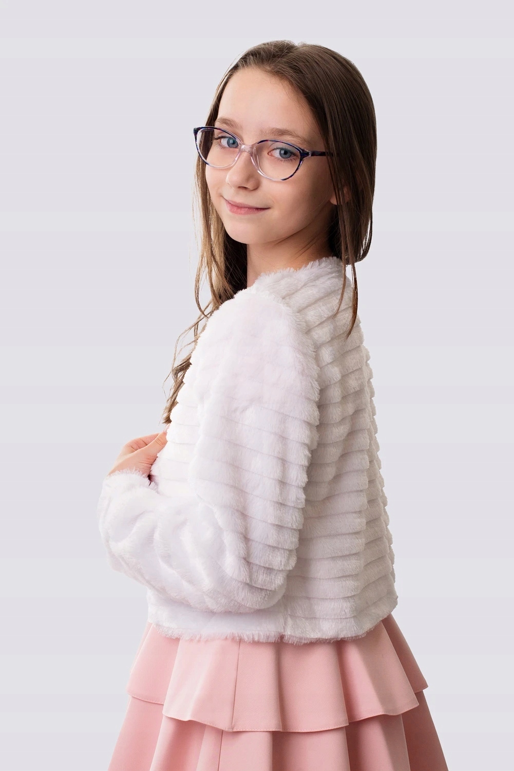 164 Bolerko żakiecik futerkowy komunijny POLSKI Marka Jomar