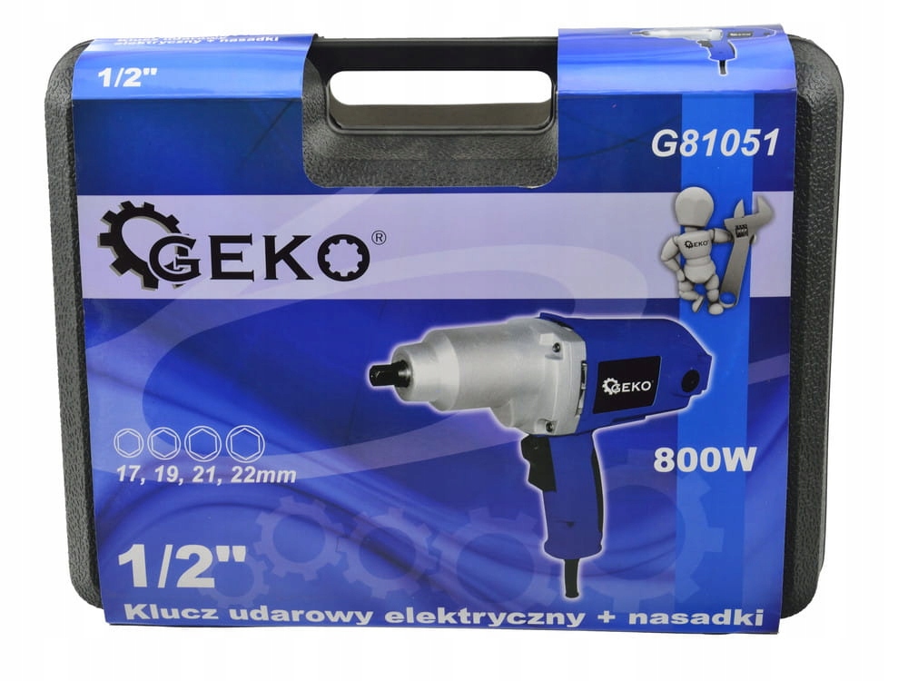 KLUCZ UDAROWY ELEKTRYCZNY 1/2" + NASADKI