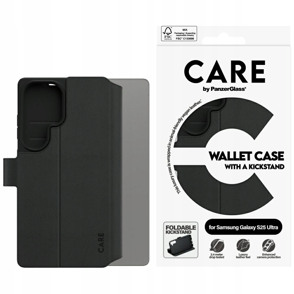 Care by PanzerGlass Wallet etui Portfel obudowa 2w1 do Galaxy S25 Ultra