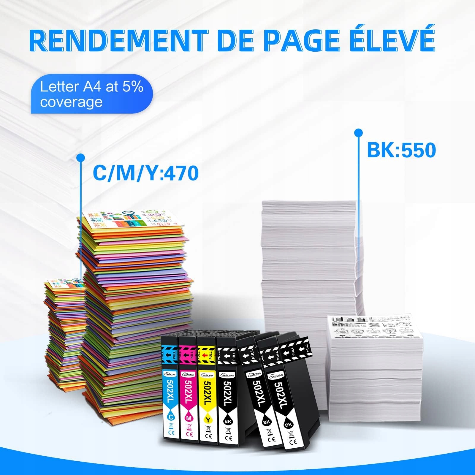 SANCTINK Tusze 502XL Do Epson XP-5100 XP-5105 WF-2860 WF-2865 6 Sztuk — miniatura 3