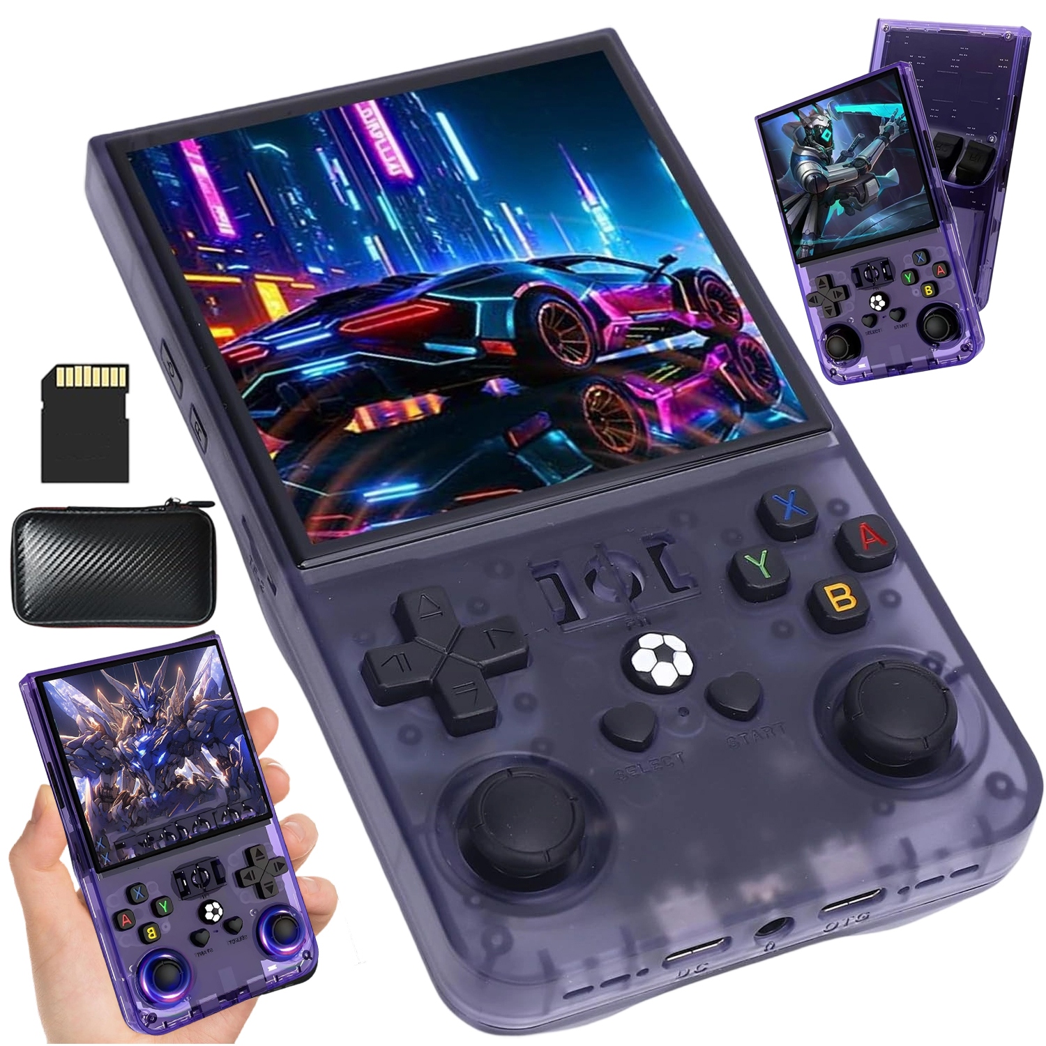 Przenośna Konsola R36MAX Do Gier Retro 18000 Gier Linux Gameboy Fioletowy