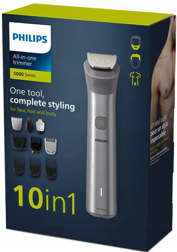 TRYMER MASZYNKA PHILIPS DO WŁOSÓW ZAROSTU BRODY CIAŁA GOLARKA BEZPRZEWODOWA Marka Philips