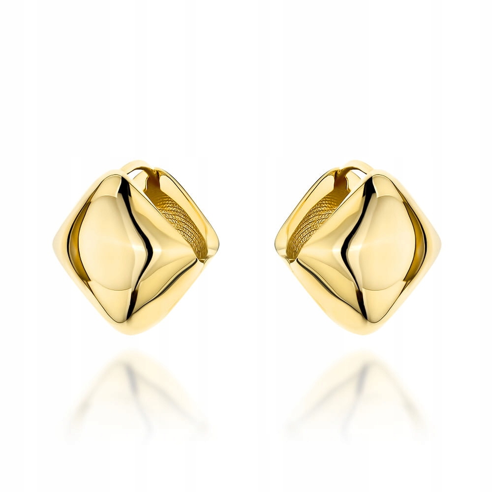 Dámské zlaté náušnice hladké čtverce, jako dárek ke Dni žen