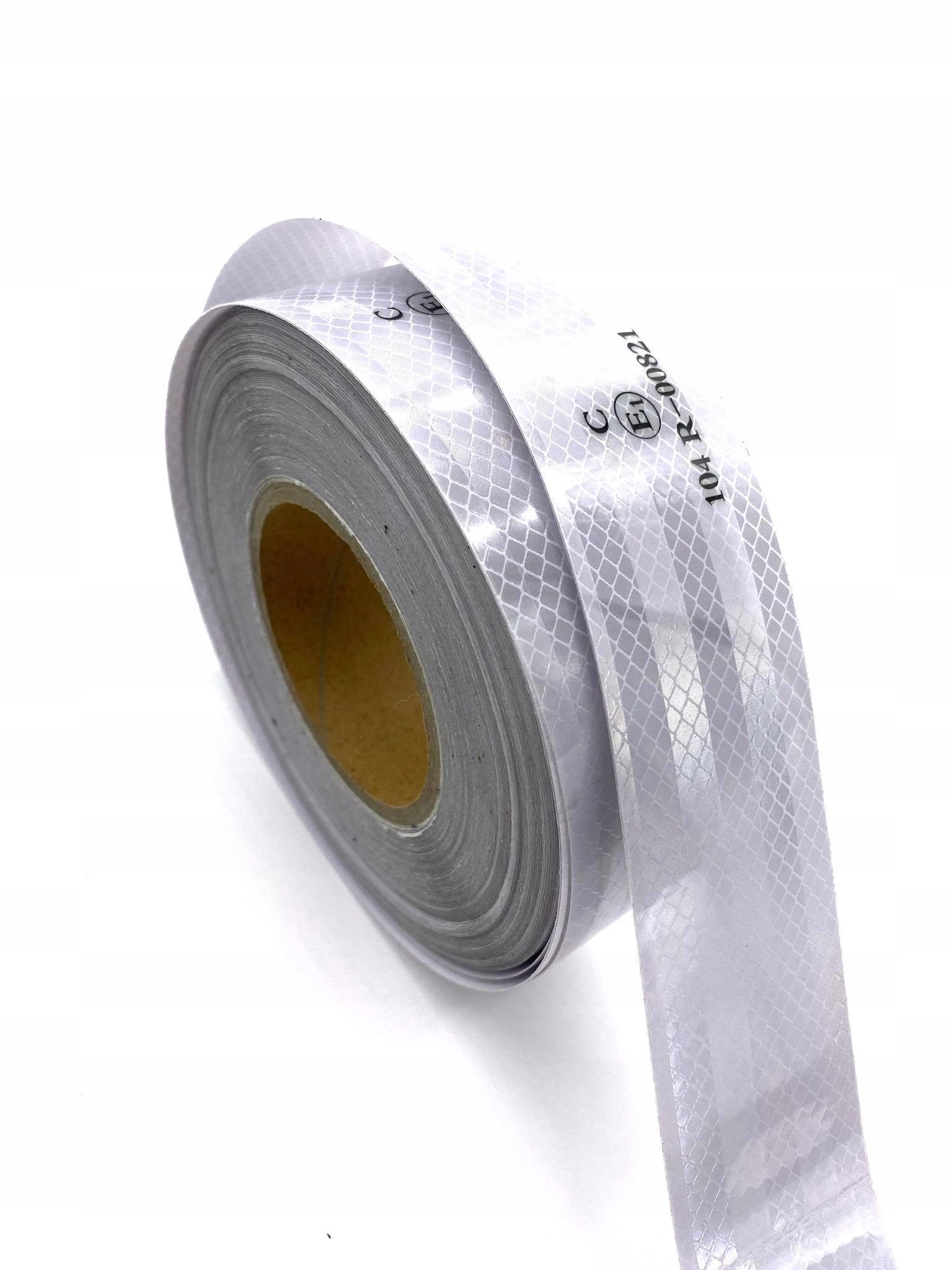 Світловідбиваюча самоклеюча стрічка біла 5 см рулон