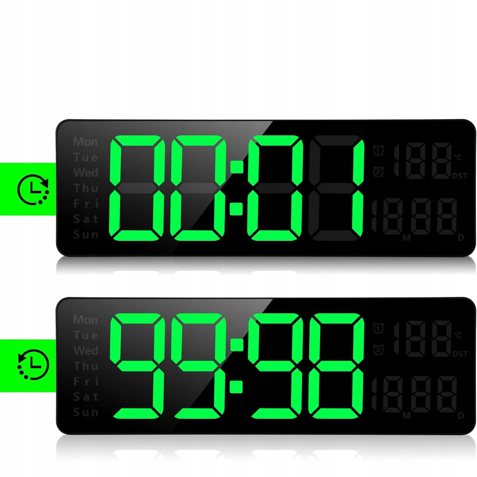 ZEGAR ŚCIENNY DUŻY ELEKTRONICZNY Cyfrowy Nowoczesny LED Temperatura Data Marka inna