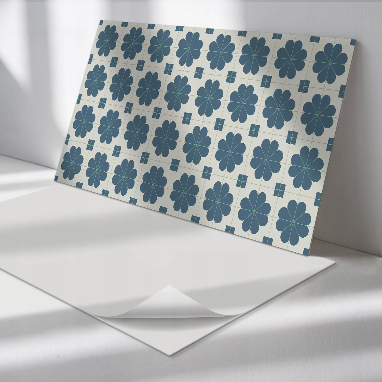 Sada nástenných vinylových panelov Kvetinový kockovaný vzor 6 ks 60x30 cm