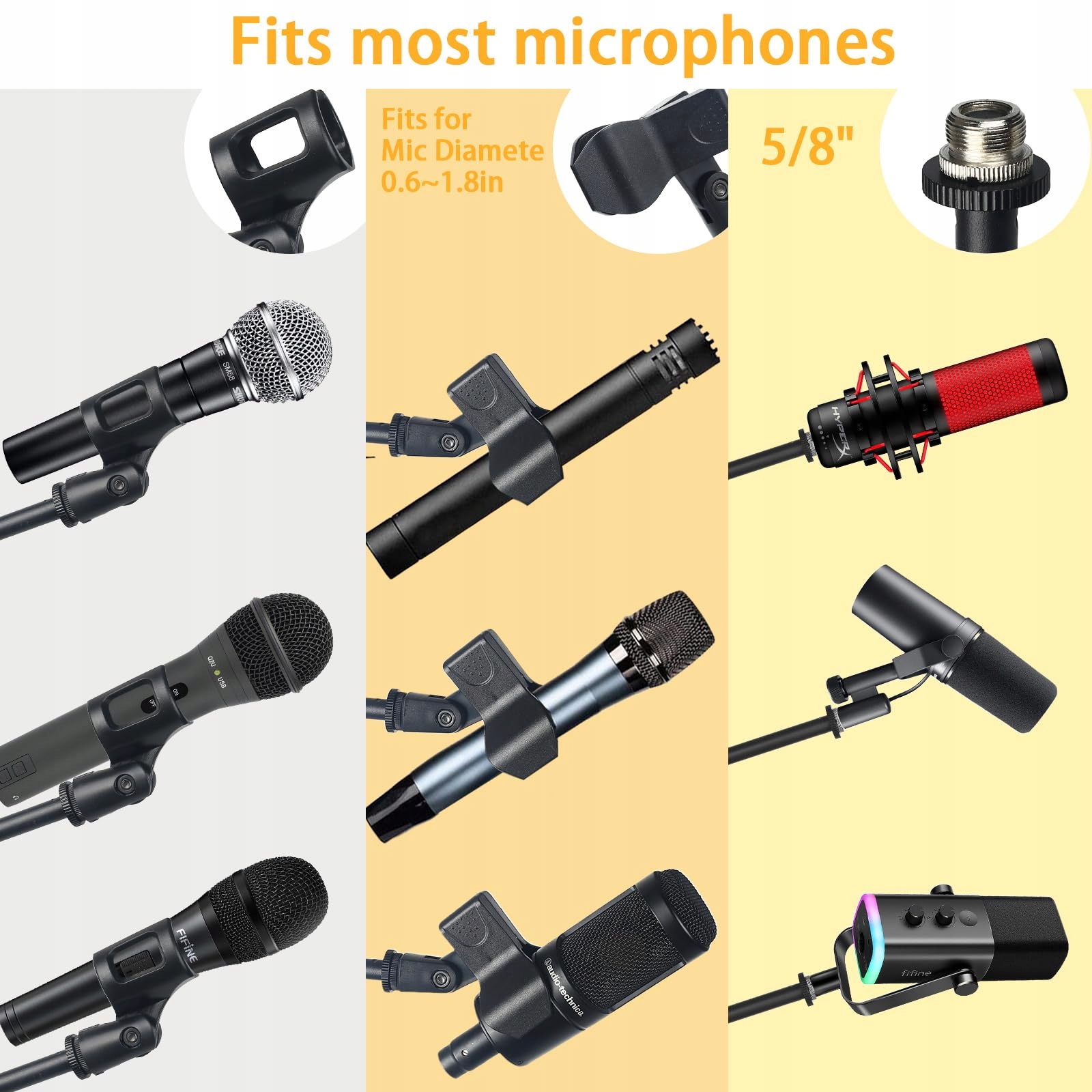 LEMXADD Statyw Mikrofonowy Podłogowy z Ramieniem do Blue Yeti Shure Samson — miniatura 5