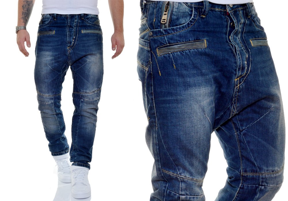 Pánské kalhoty Jeansy Street Style baggy Podzim