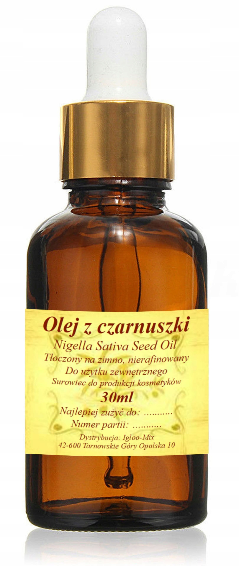 

Olej Z Czarnuszki 30ml z pipetą zimnotłoczony