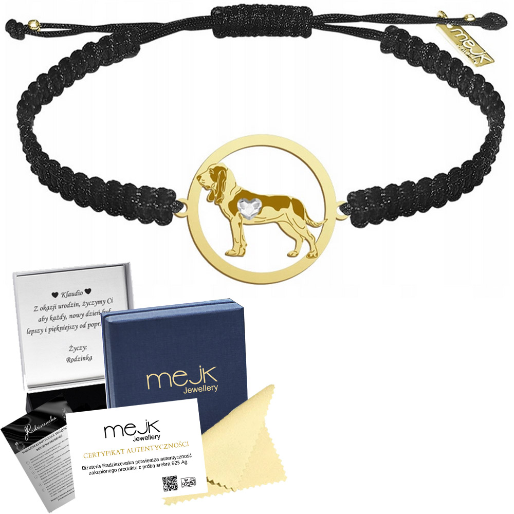 Zlatý náramek z španělské honičky 925 Makramé Dárek Gravírování Bonus