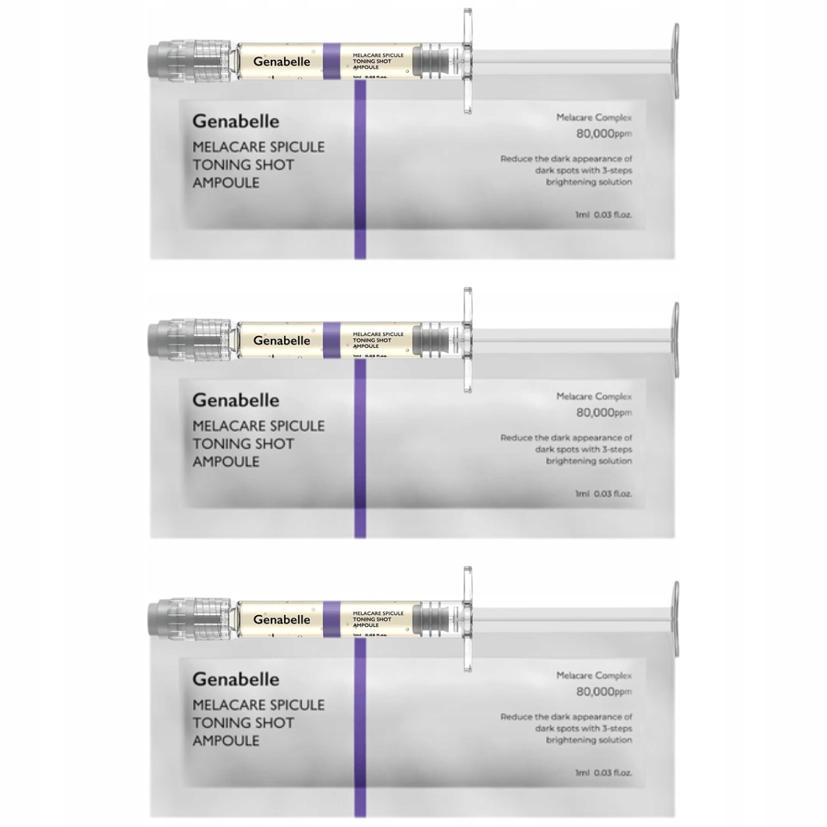 Genabelle Melacare Spicule Toning Shot Ampoule, 3 x 1ml ampułki
