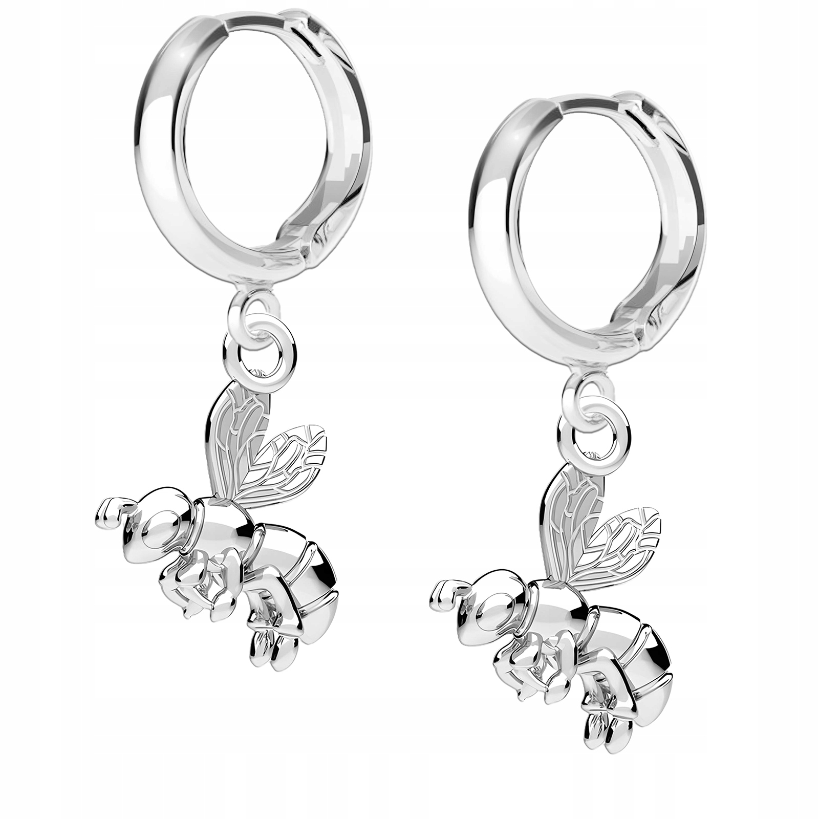 Stříbrné Náušnice Dámské Na Biglu s včelkou a hmyzem Včela Stříbro 925