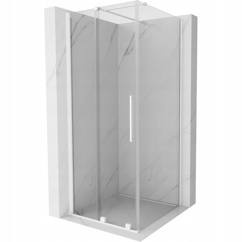 Mexen Velar rozsouvací sprchový kout 90 x 90 cm, Průhledné, bílá 871-090-
