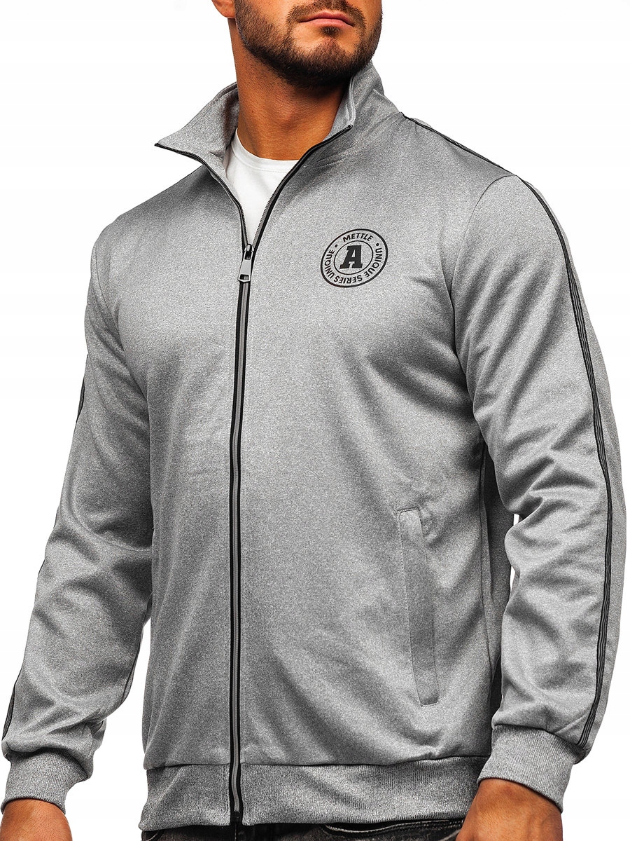 

Bluza Męska Z Nadrukiem Szara HY966 DENLEY_2XL