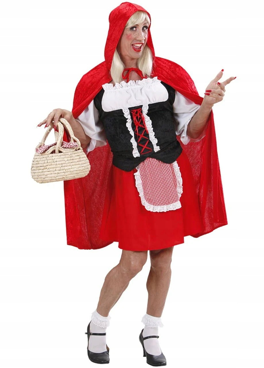 Vtipný Kostým Červená Karkulka Karnevalový kostým Drag Queen