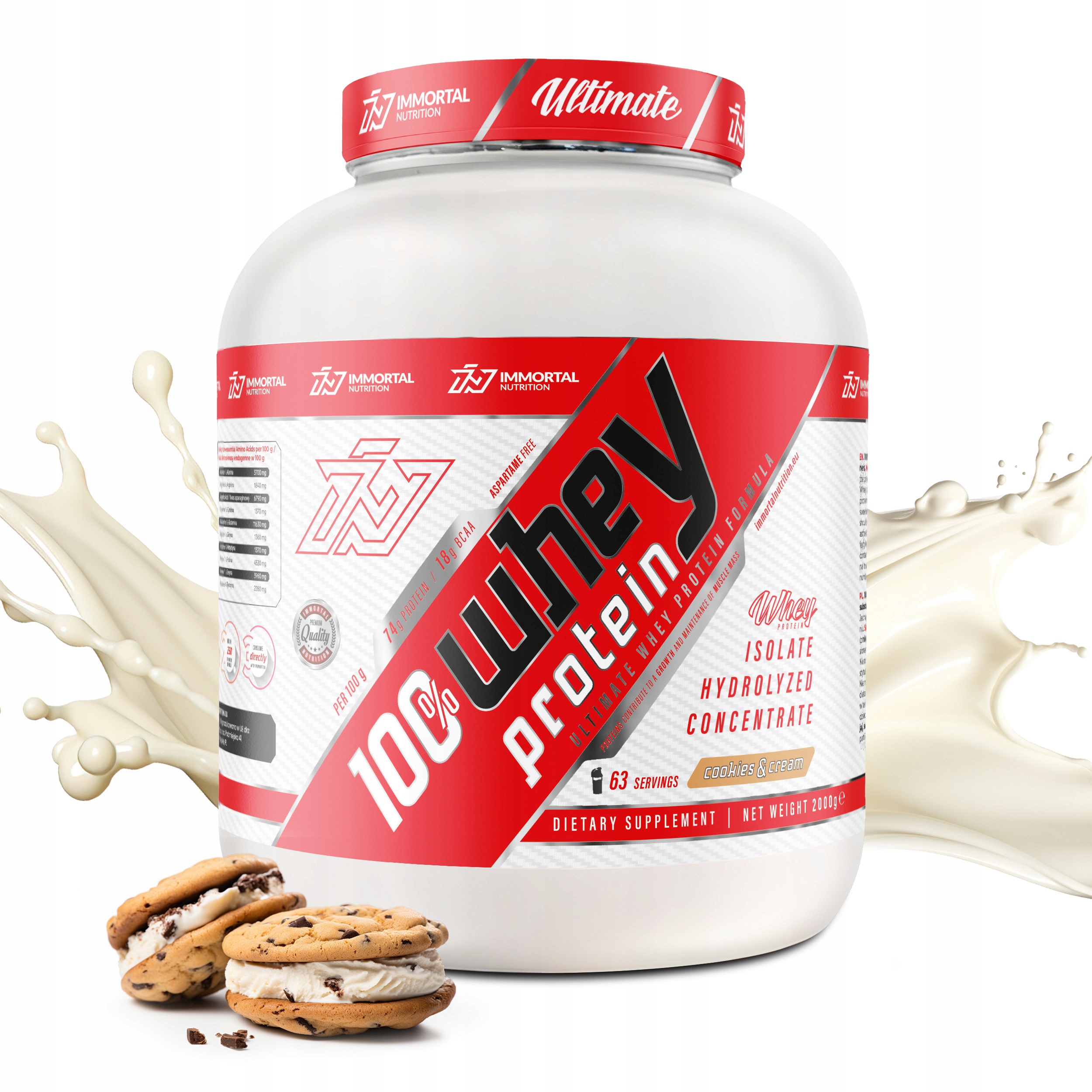 Immortal Whey Protein Instant 2000g Wpc Protein Wpi sušenka