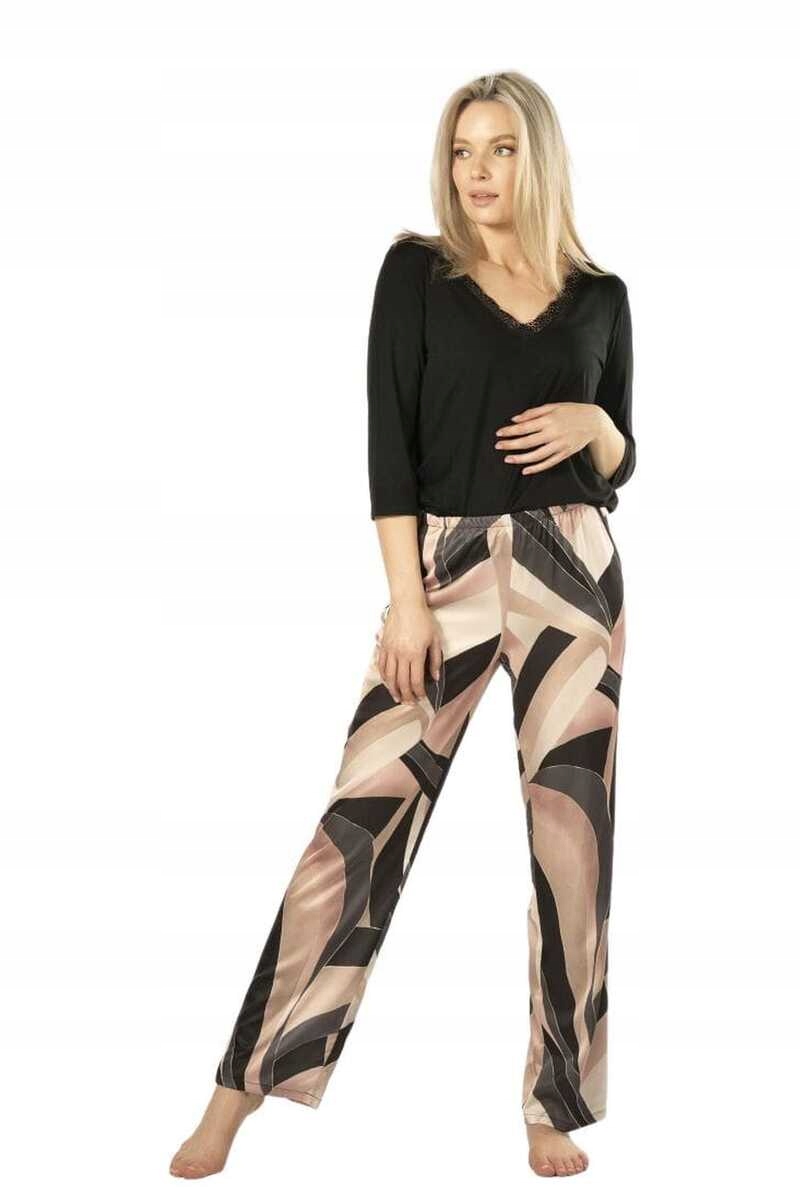 Nipplex Dámské saténové pyžamo elegantní Delfina šedé S