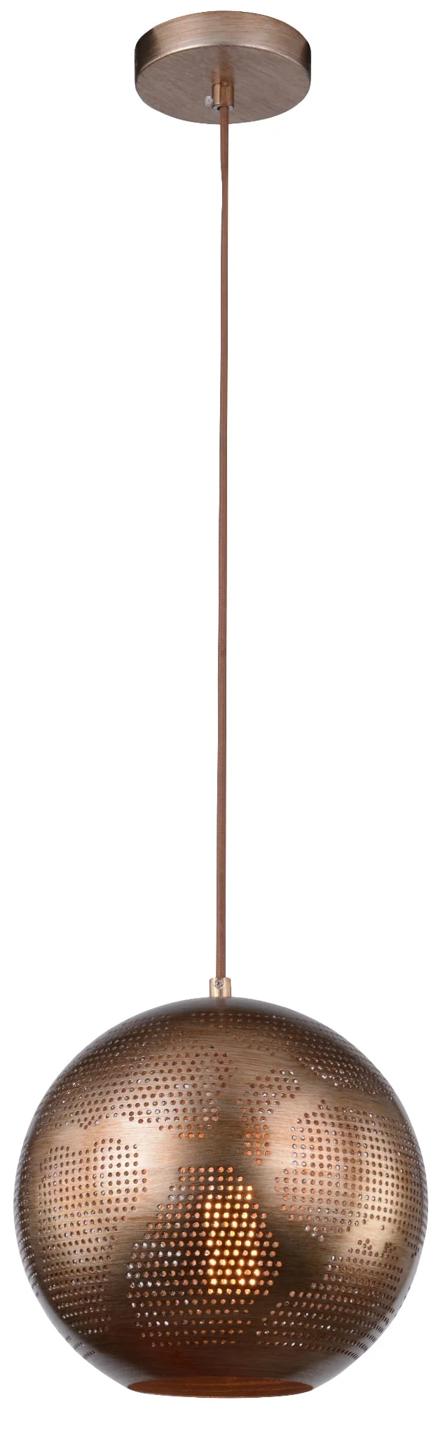 Candellux Sfinks Závěsná lampa E27, kovová, hnědá, 60 W, 25 cm