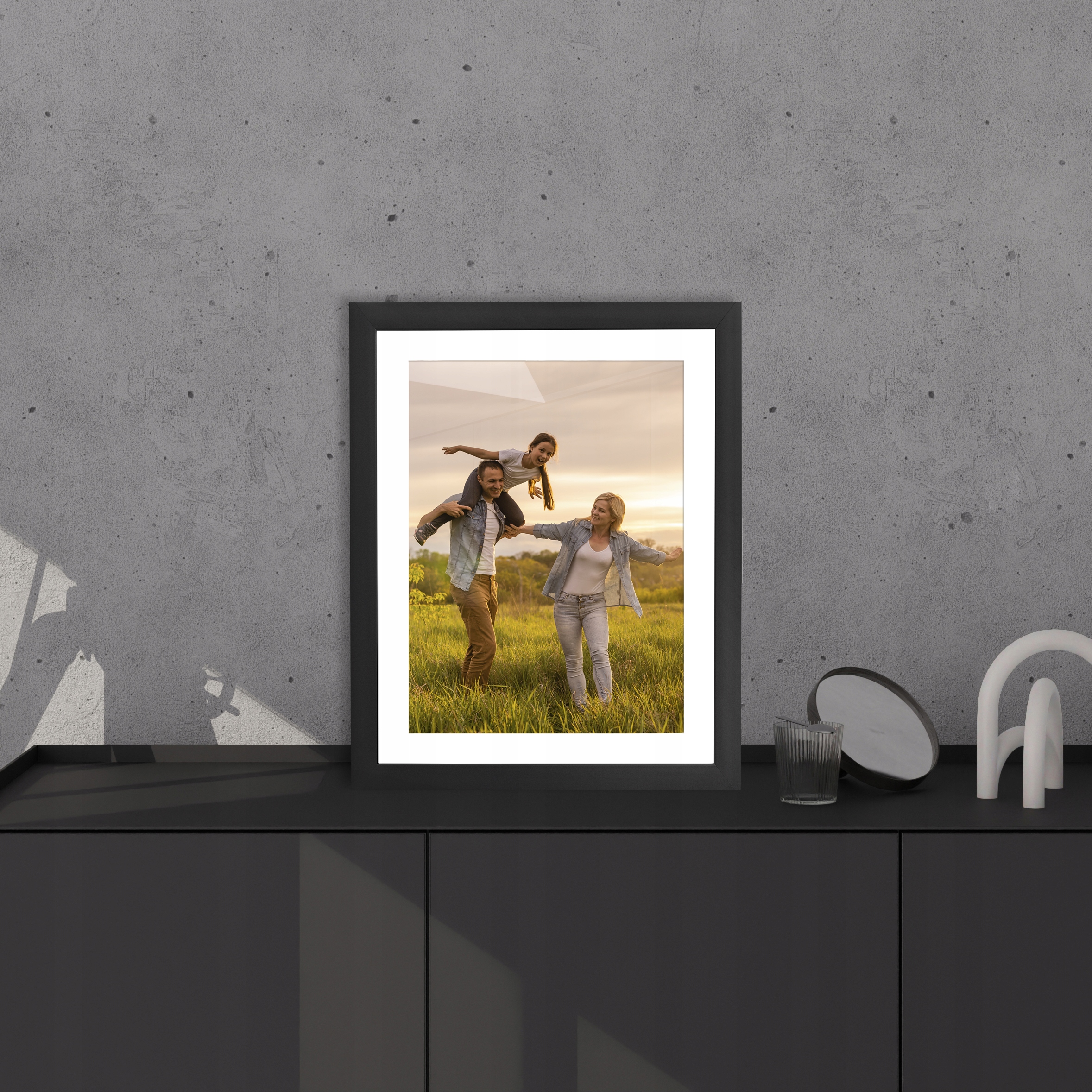 FOTO-RAMKA na zdjęcia CZARNA 10x15 CM 2x1,5 CM MDF Szerokość produktu 10 cm