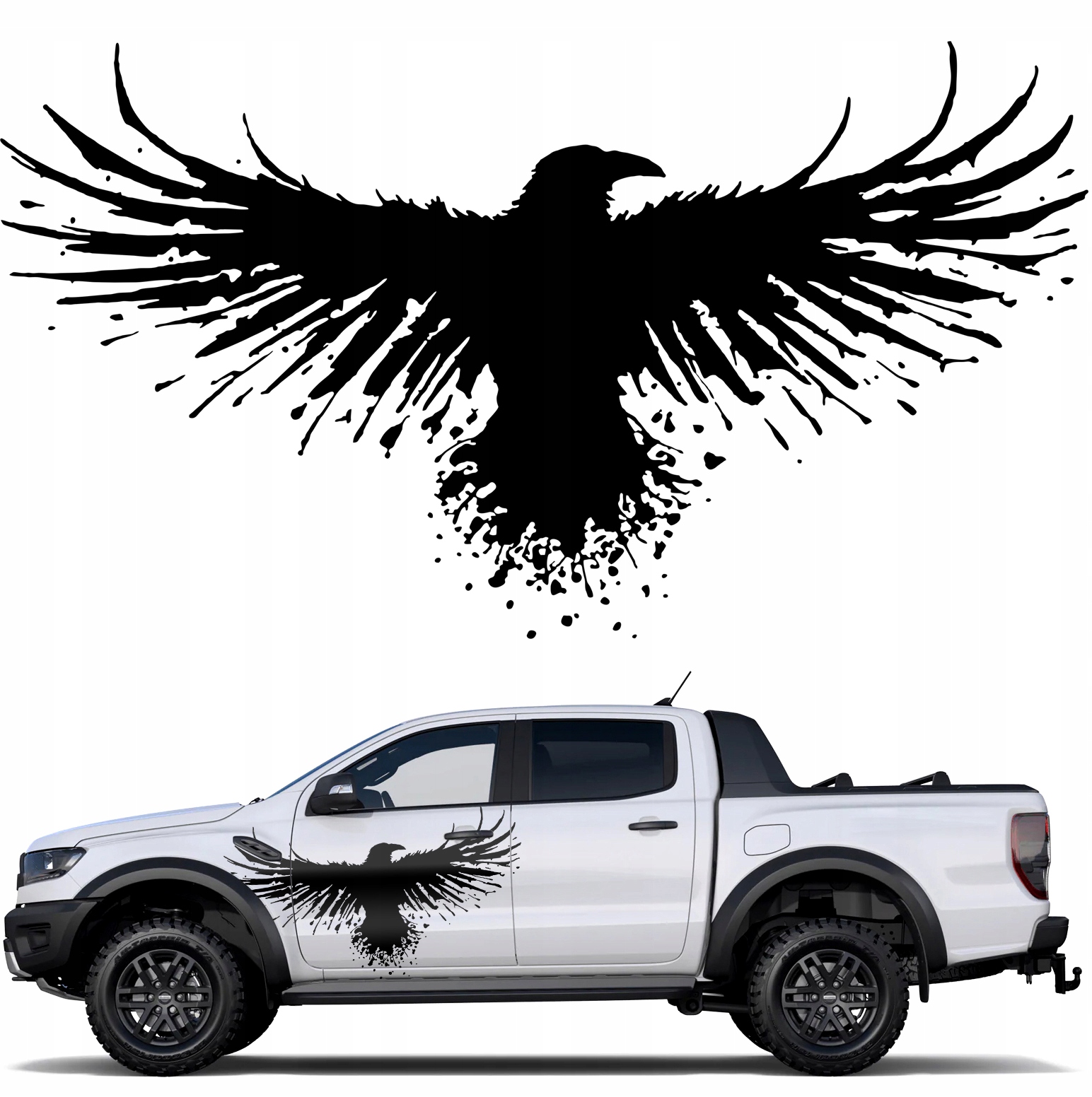 NAKLEJKA NA BOK SAMOCHODU OFF ROAD KRUK 75x136cm