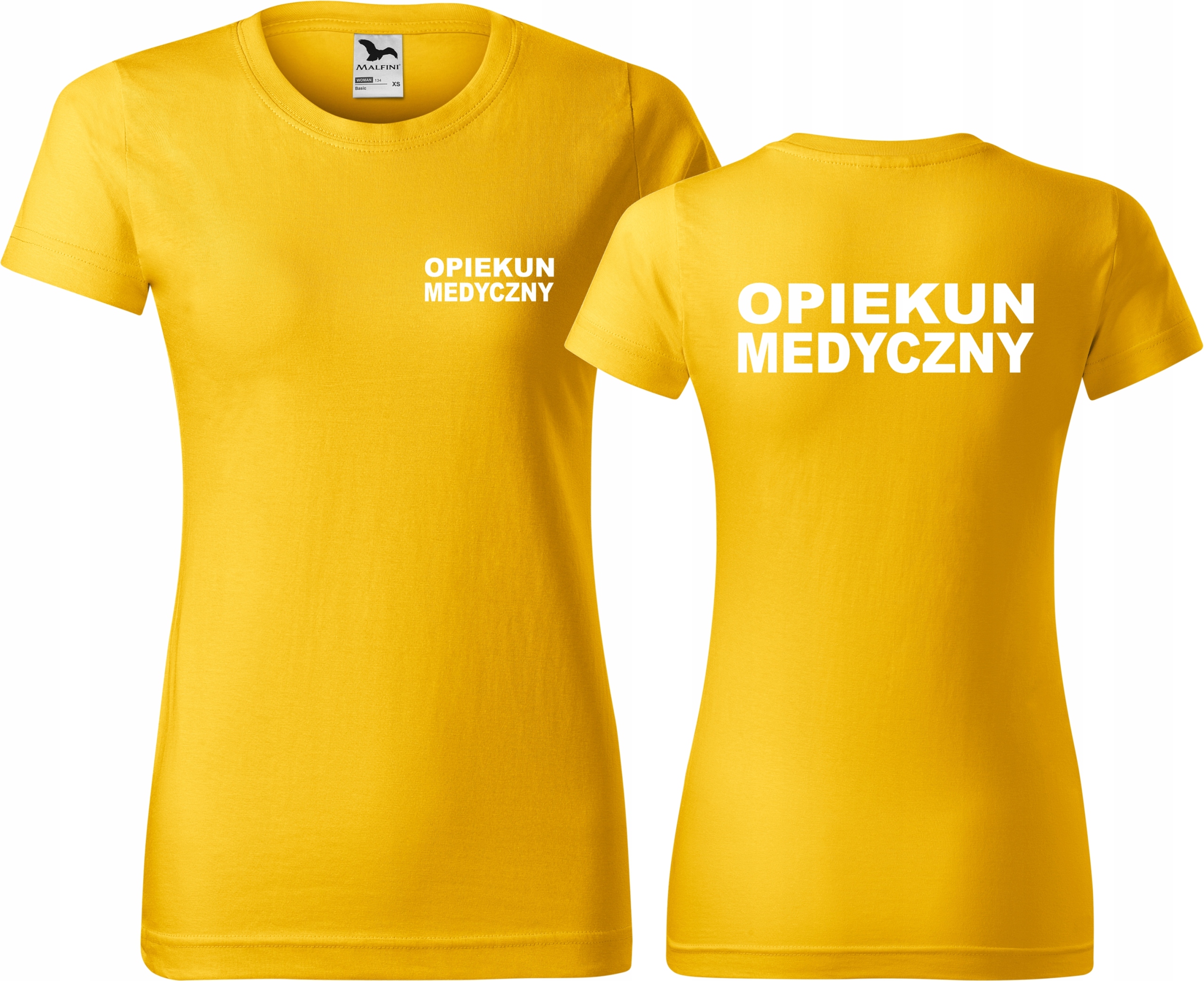 

Koszulka medyczna damska Opiekun Medyczny Żółta