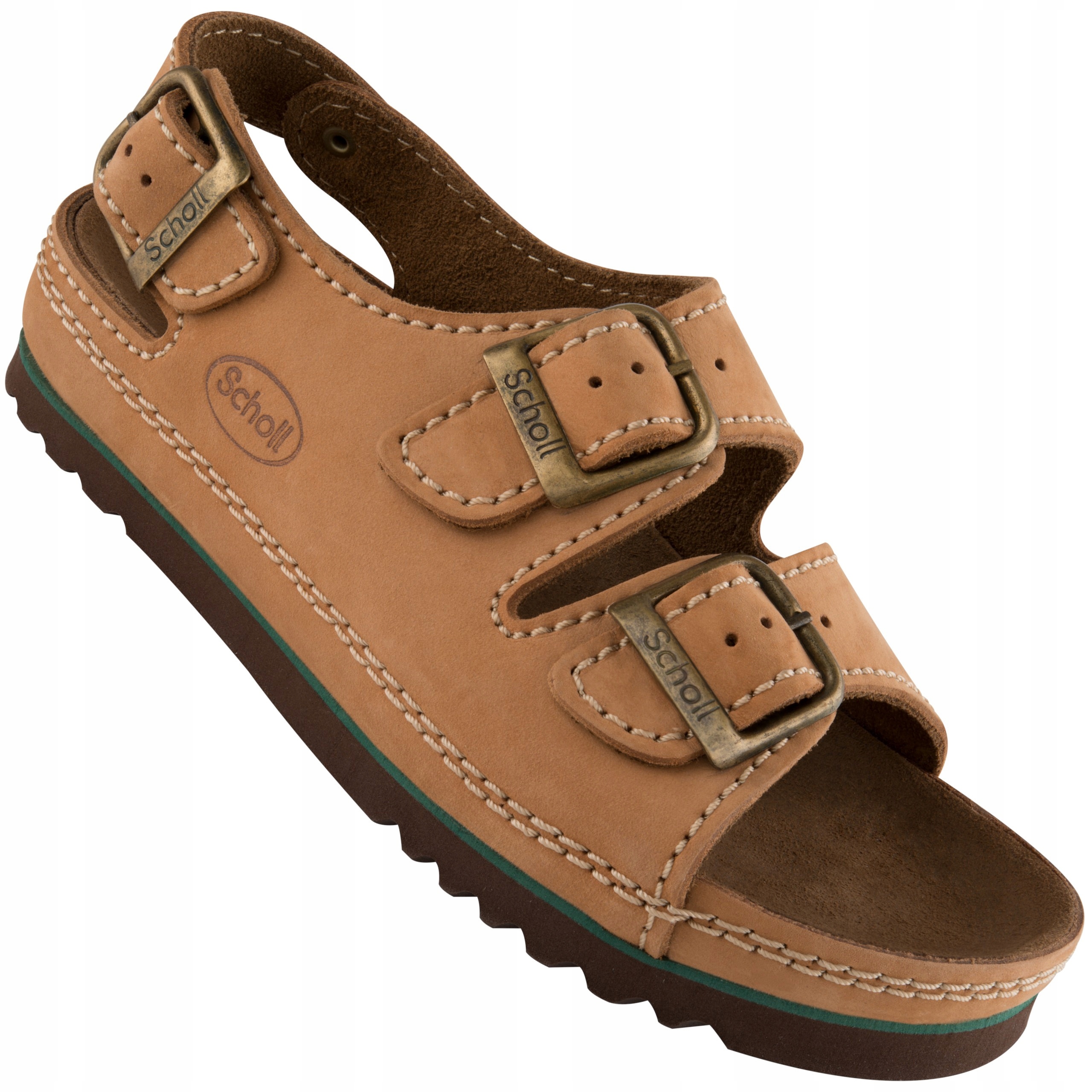 Zdravotní sandály Scholl Air Bag Back Strap Unisex zdravotní hnědé velikost 46