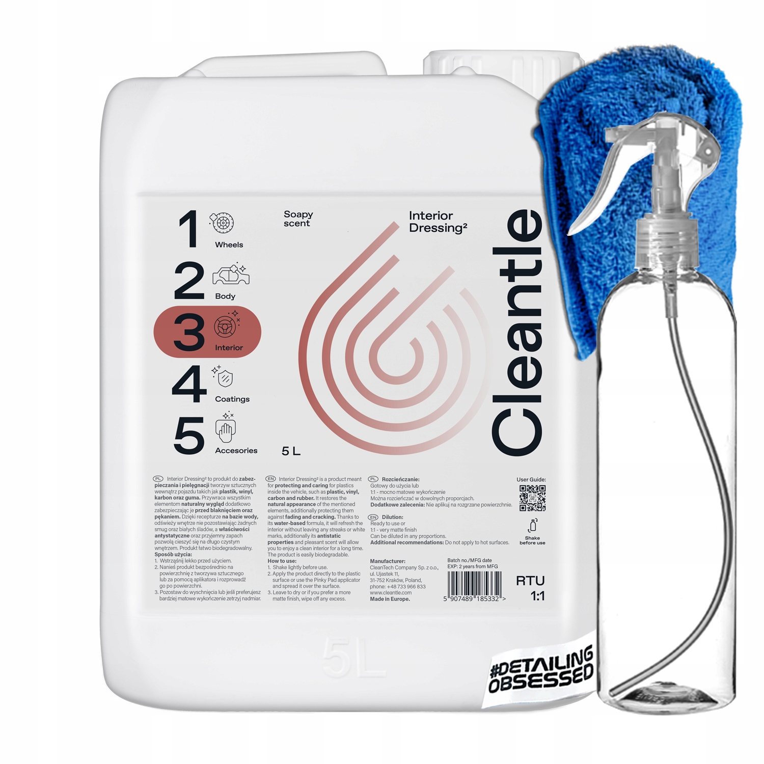 Cleantle Interior Dressing² 5000 ml ochrana, starostlivosť o interiér auta