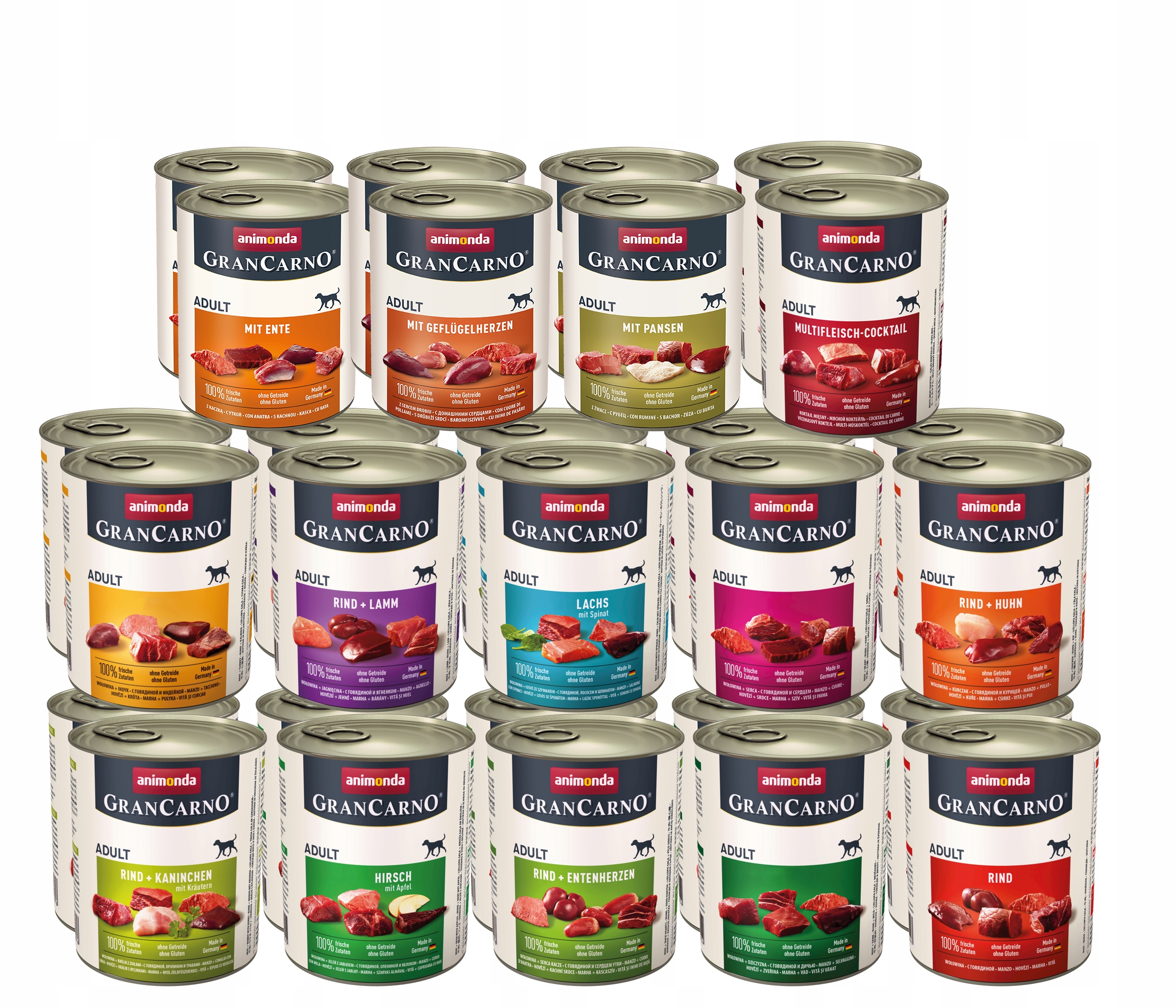 Animonda Pes GranCarno Adult MIX 14 základních příchutí Set 800 g x 28