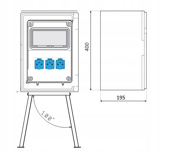Elektrická skrinka IP65 XC316W so stojanom 3x230V