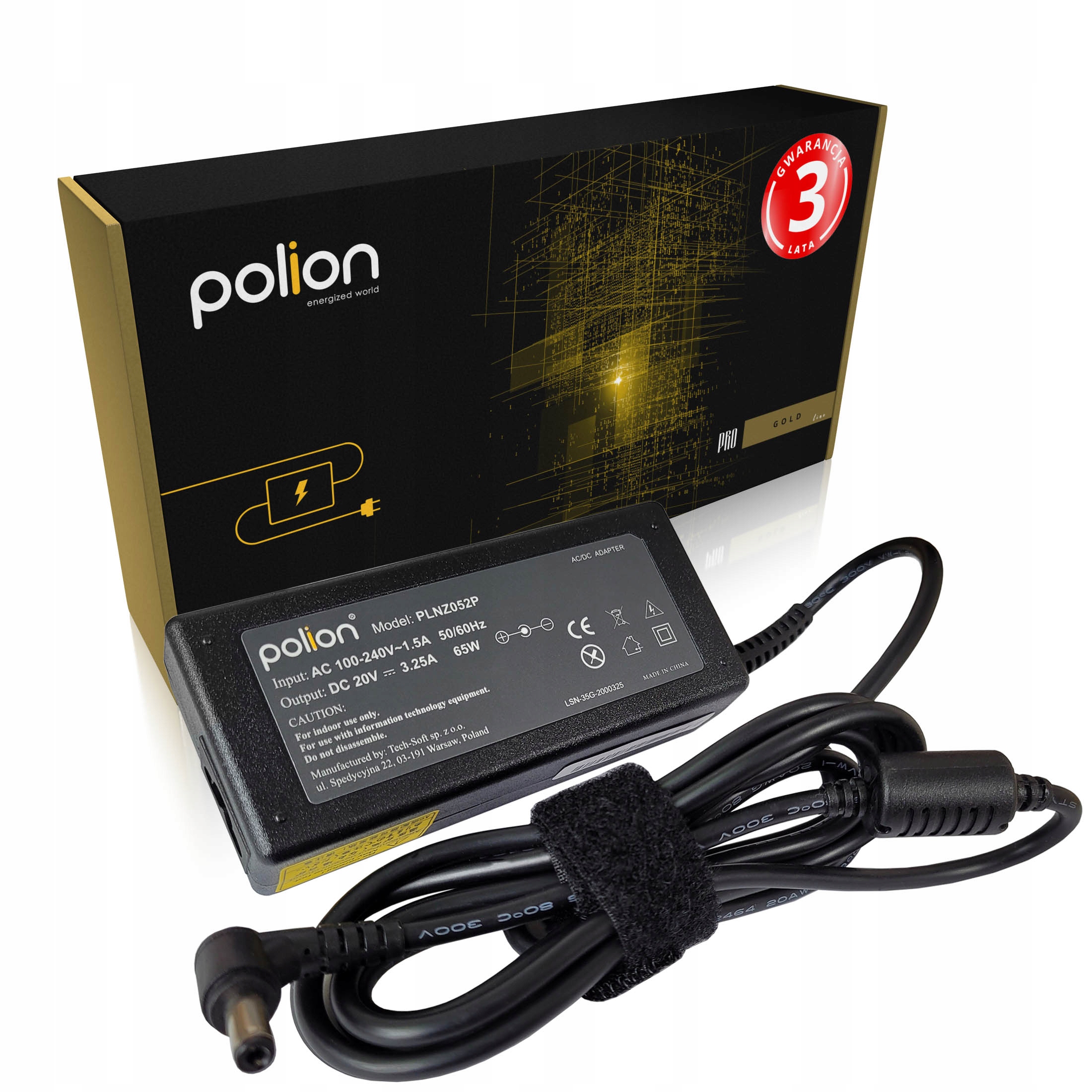 

Ładowarka 65W do Lenovo 20V 3,25A 5,5x2,5mm