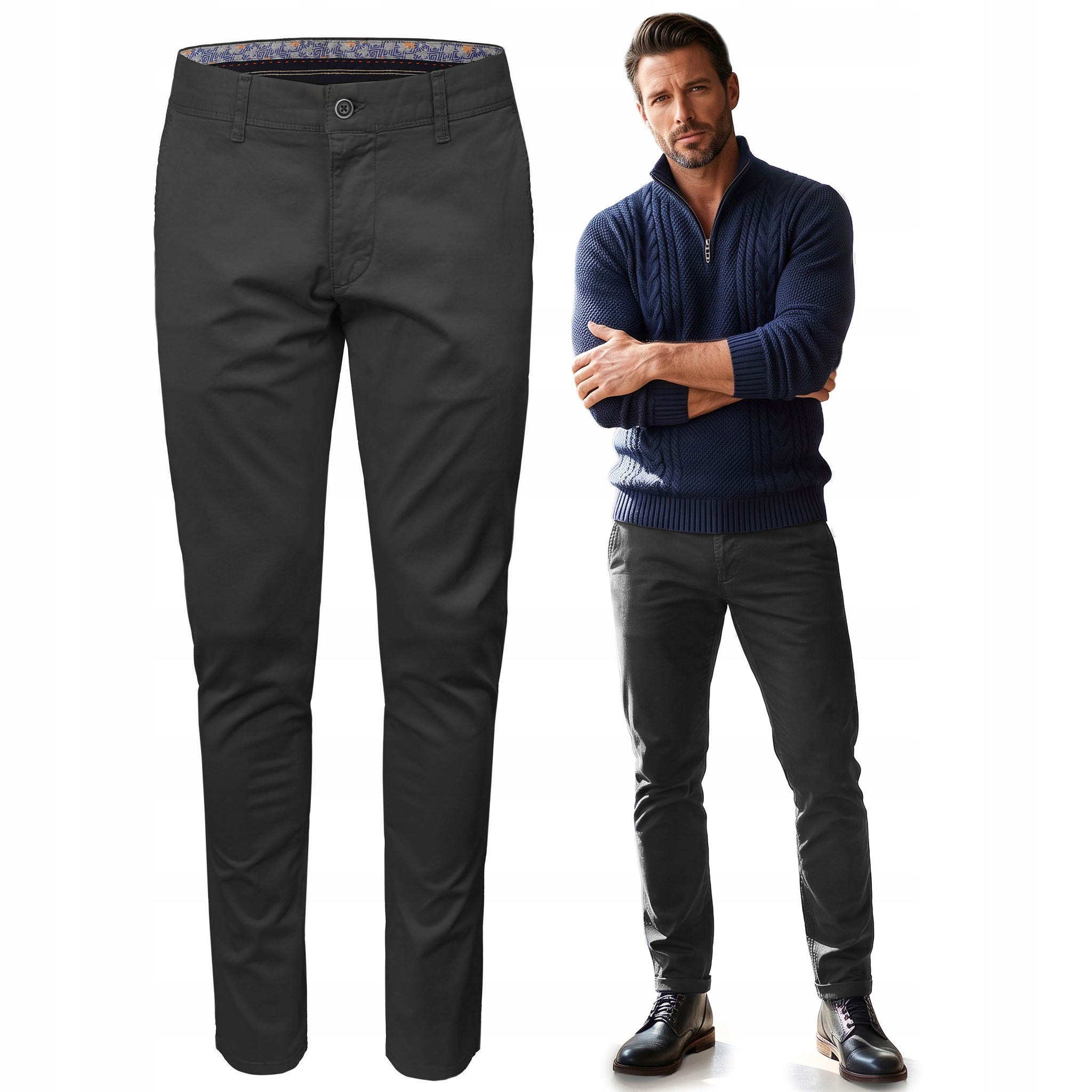 Pánské dlouhé chino kalhoty slim fit W34/L32