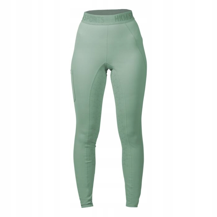 Jezdecké legíny Hkm Tabea Silikon pro mládež zelené 158/164