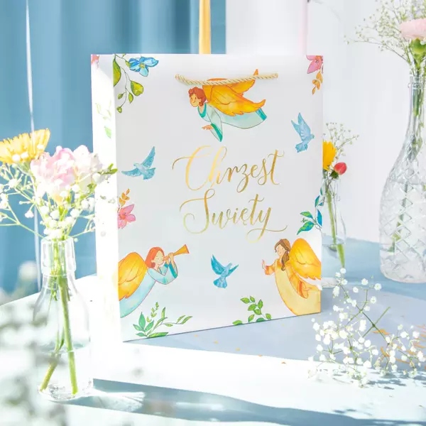 TOREBKA NA PREZENT CHRZEST ŚWIĘTY 20x15x10cm Papierowa Prezentowa 1 sztuka Okazje chrzest