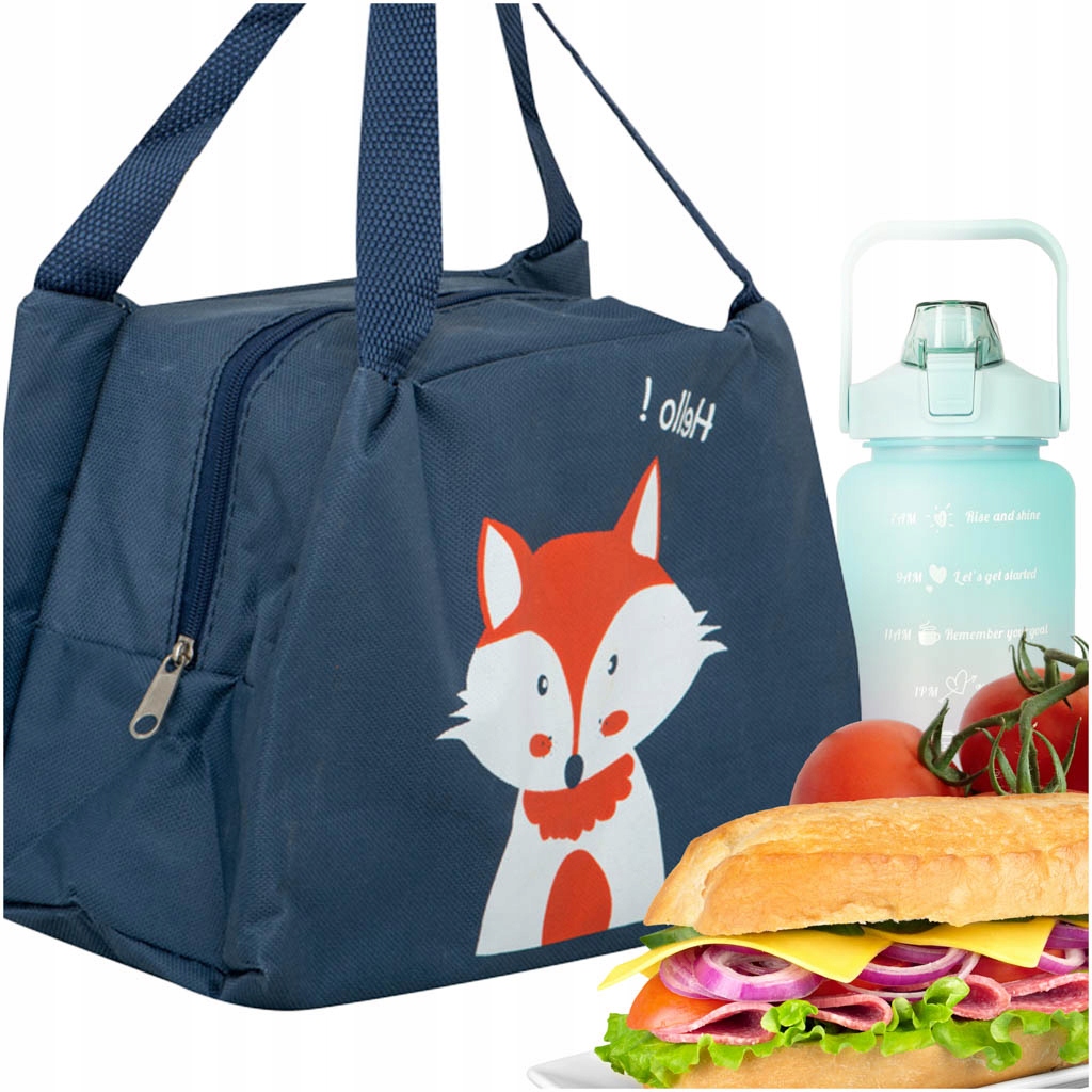 Torba Termiczna Plażowa Piknikowa Granatowa Lodówka 5L Lunch Jedzenie Lisek