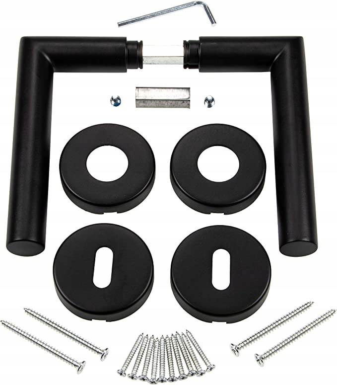 Klamka do drzwi okrągła czarna matowa GEDOTEC Kolor czarny