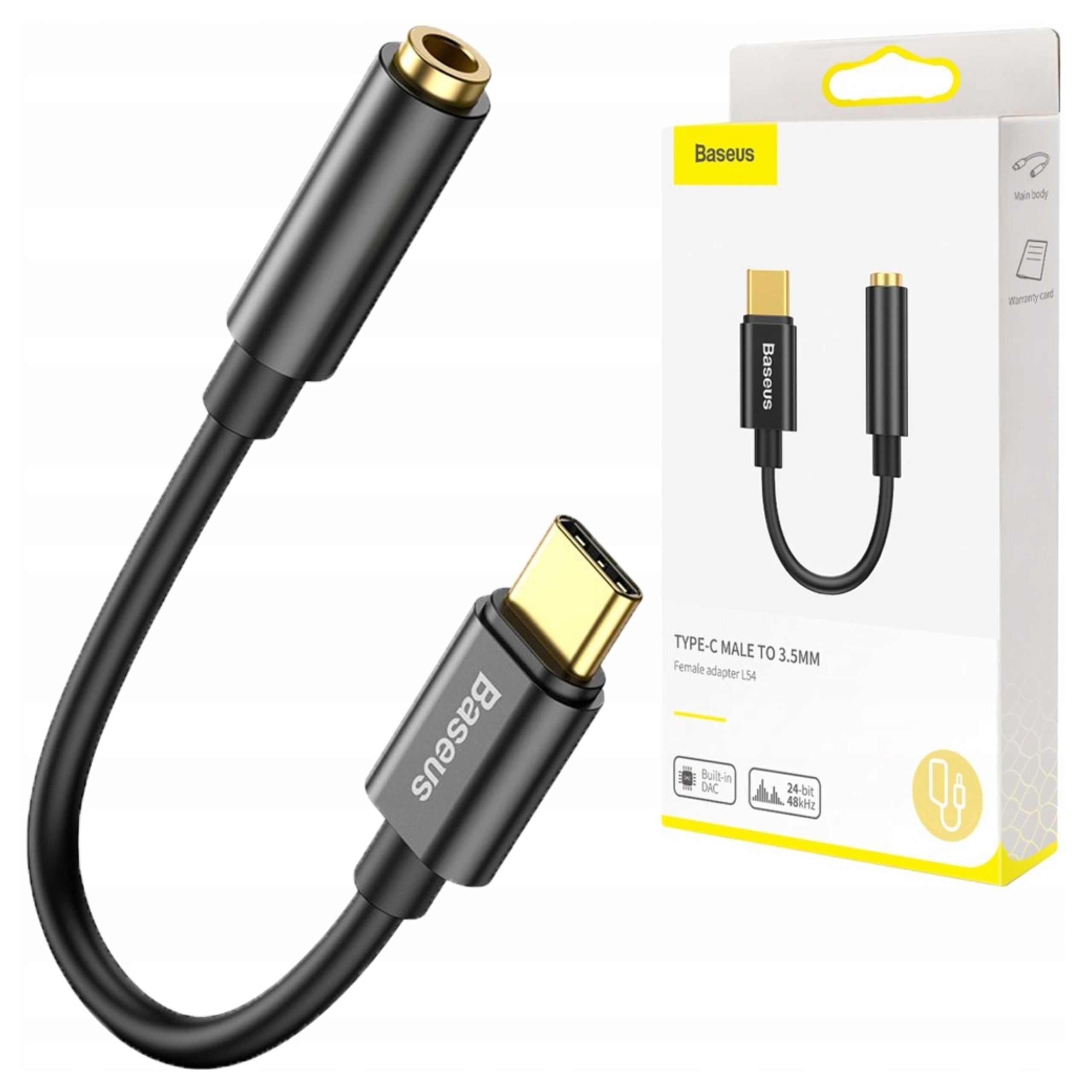 Baseus Adapter Usb-c Mini Jack 3,5MM Do Głośników Słuchawek Z Telefonem