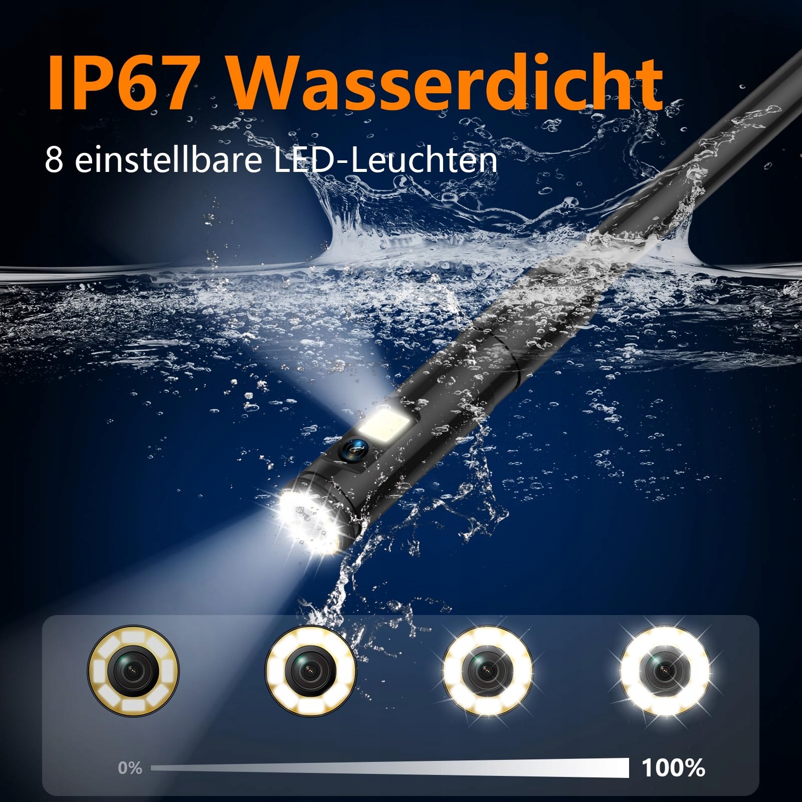 ENNOVOR Kamera Endoskopowa HD 1920P Podwójny Obiektyw 5 Cali IP67 10M Kabel — miniatura 4