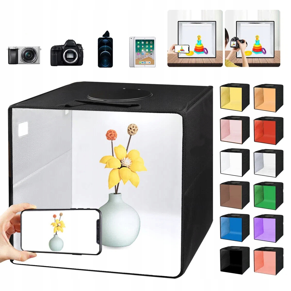 Stan Bezstínový fotografický box pro produktové fotografie 40 cm Led Set