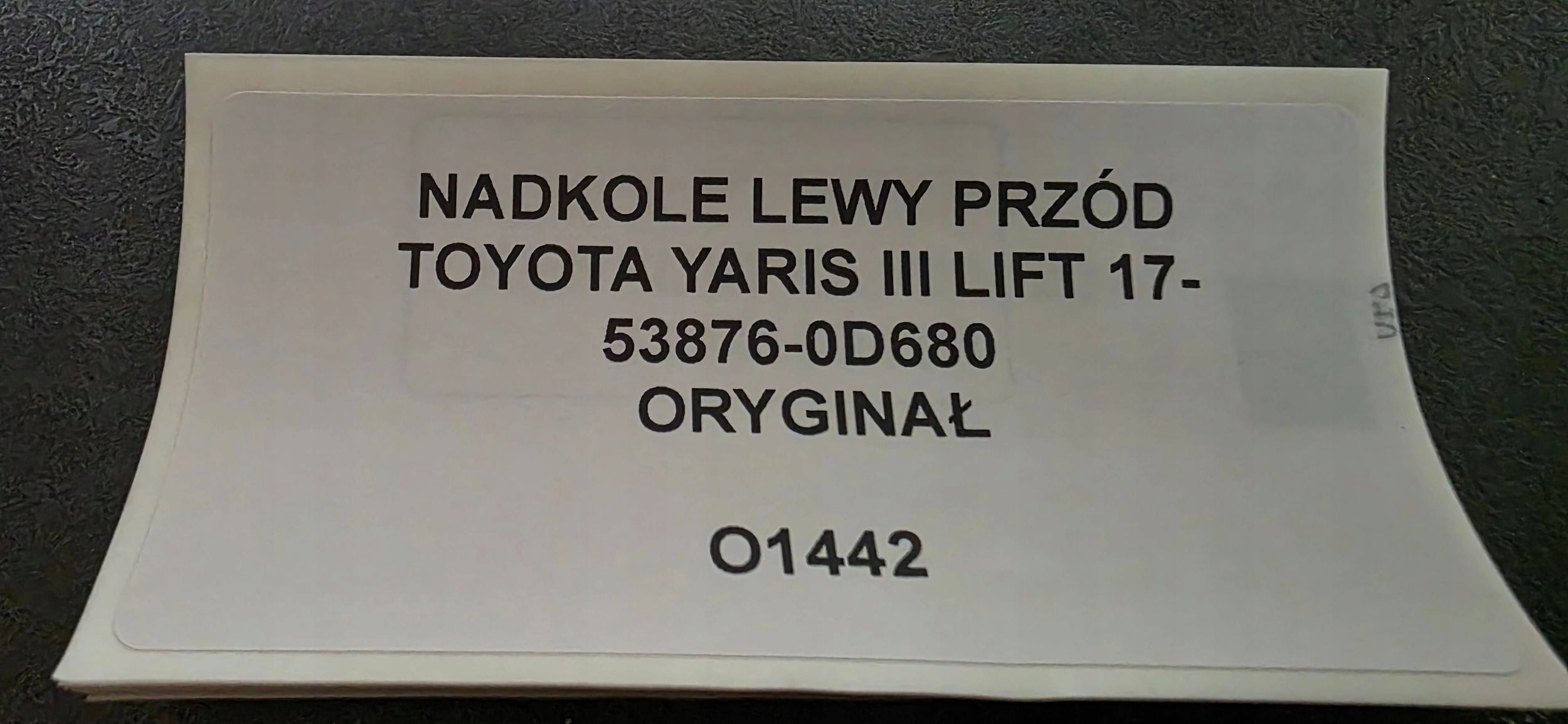 mudguard left front TOYOTA YARIS III LIFT 17- original 53876-0D680