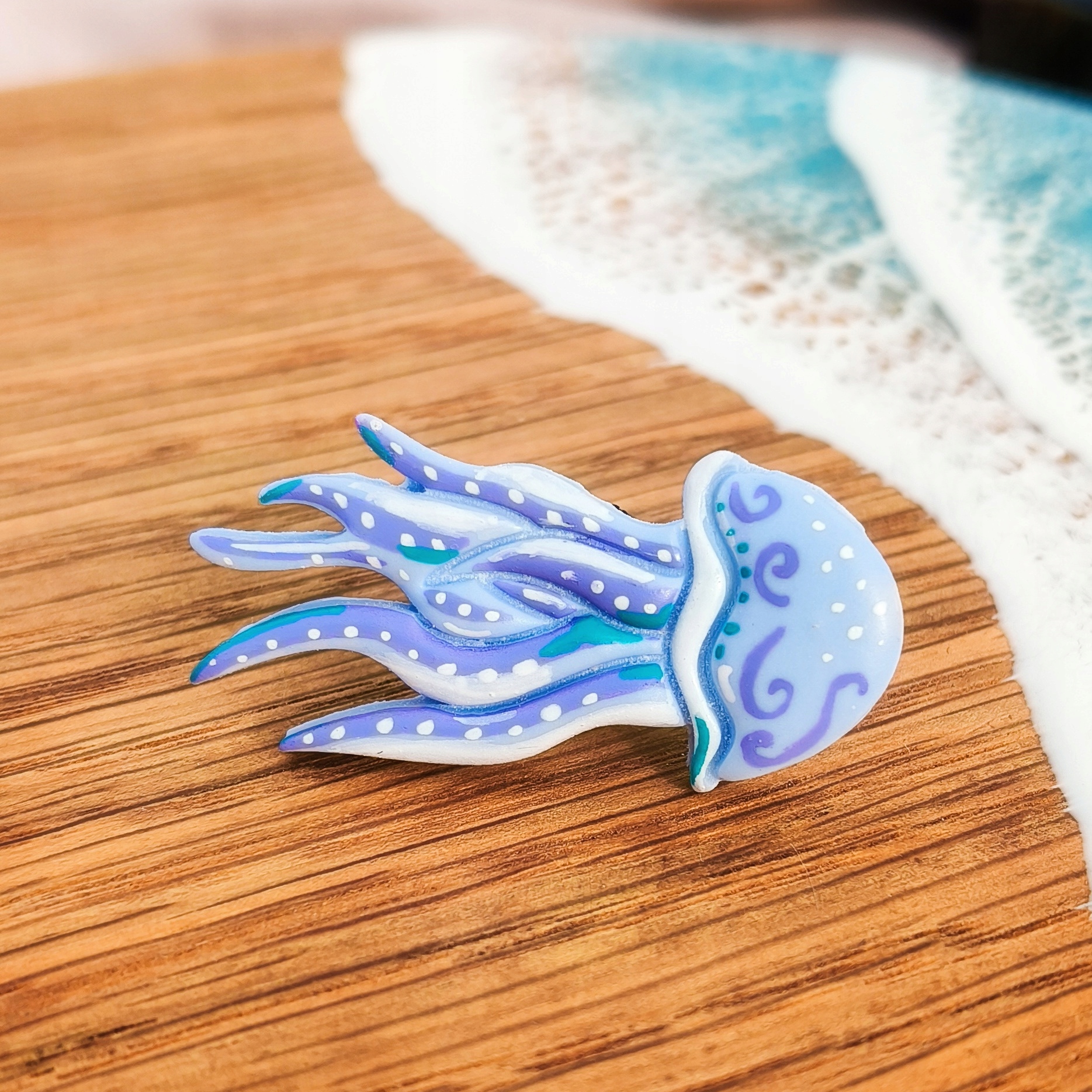 Pin medúza připínáček s mořským motivem, mořská kolekce, boho