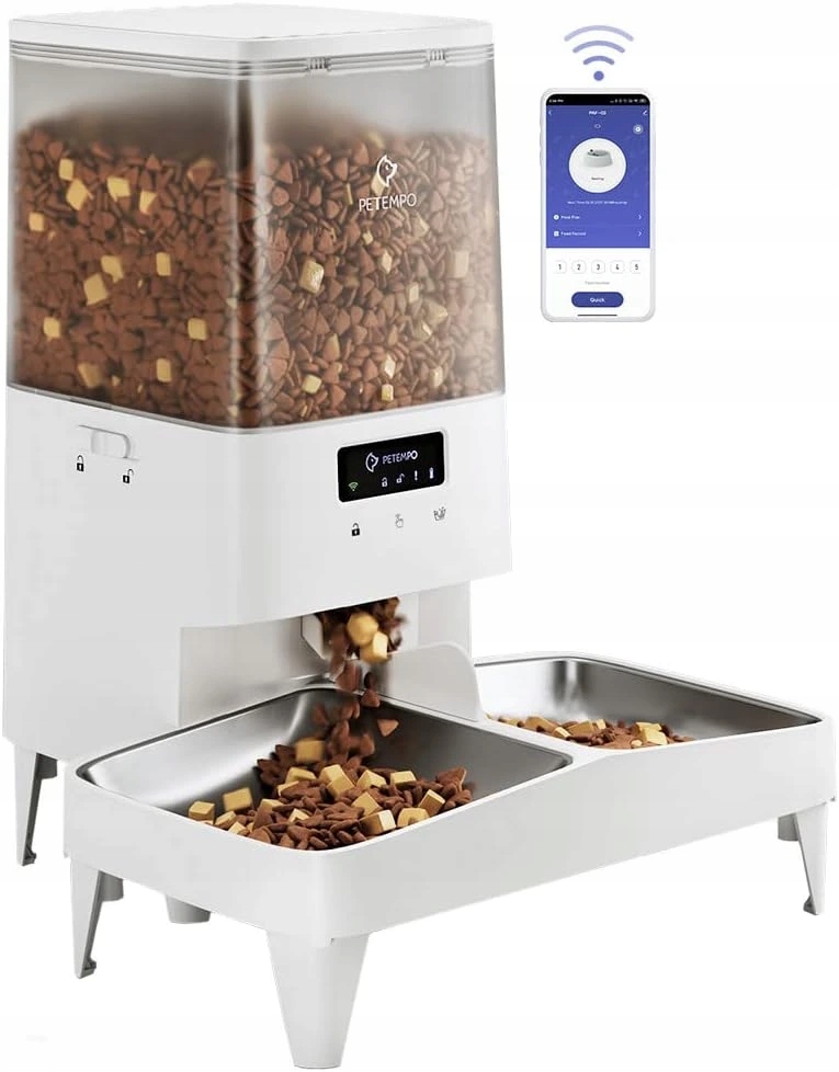 Levně Petempo automatické krmítko pro kočky/psy, 5L, 2,4 GHz Wi-Fi