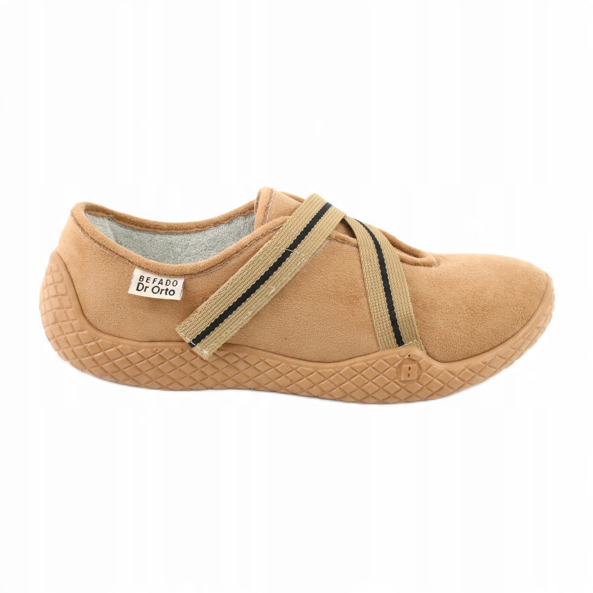 

Beżowy Tkanina Buty Damskie Kapcie Befado r.36