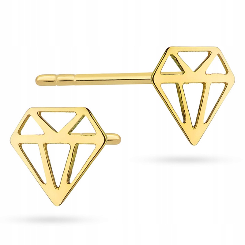 

Złote kolczyki gwiazd 585 Celebrytka Diament 6mm