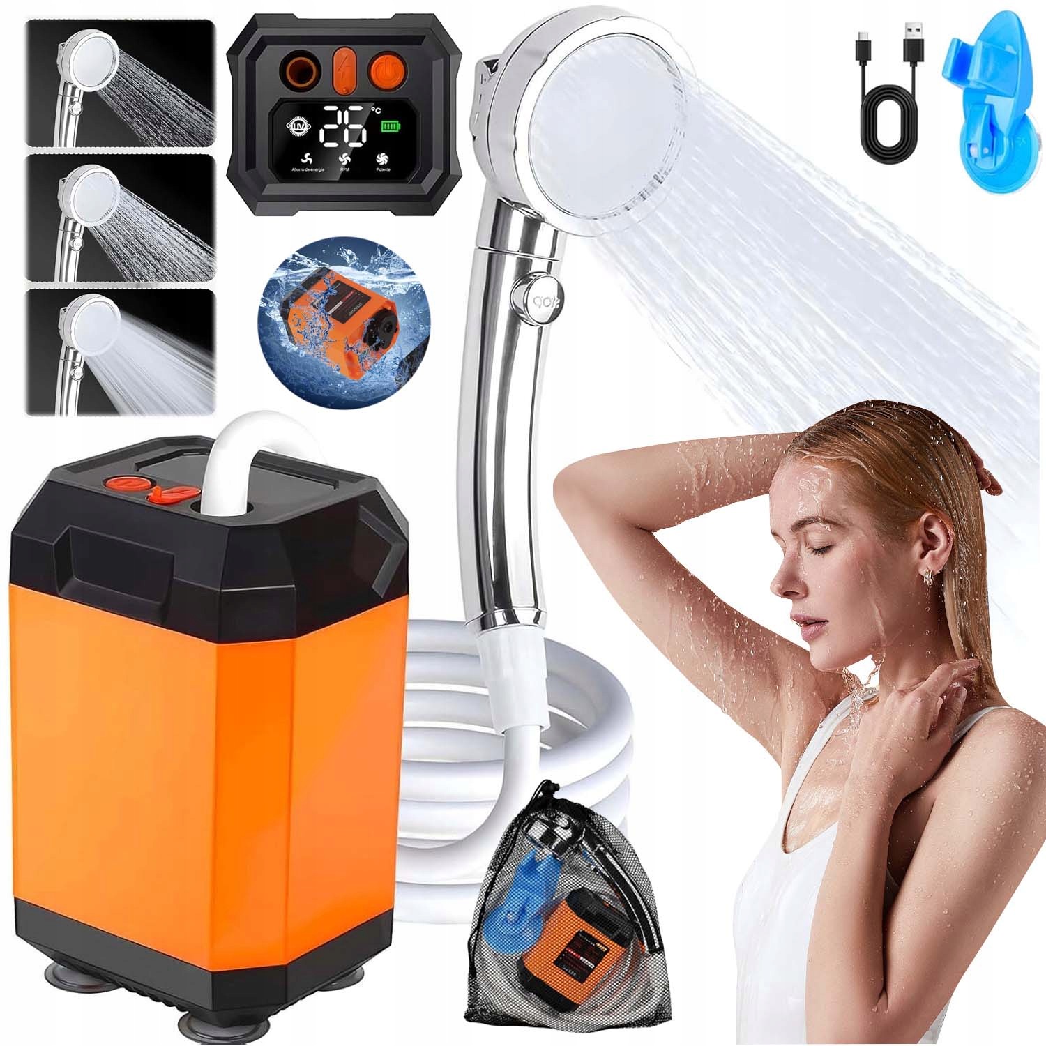 Kempingová Turistická Sprcha Pod Stan S Přenosnou Polní Sprchou 5400 Mah