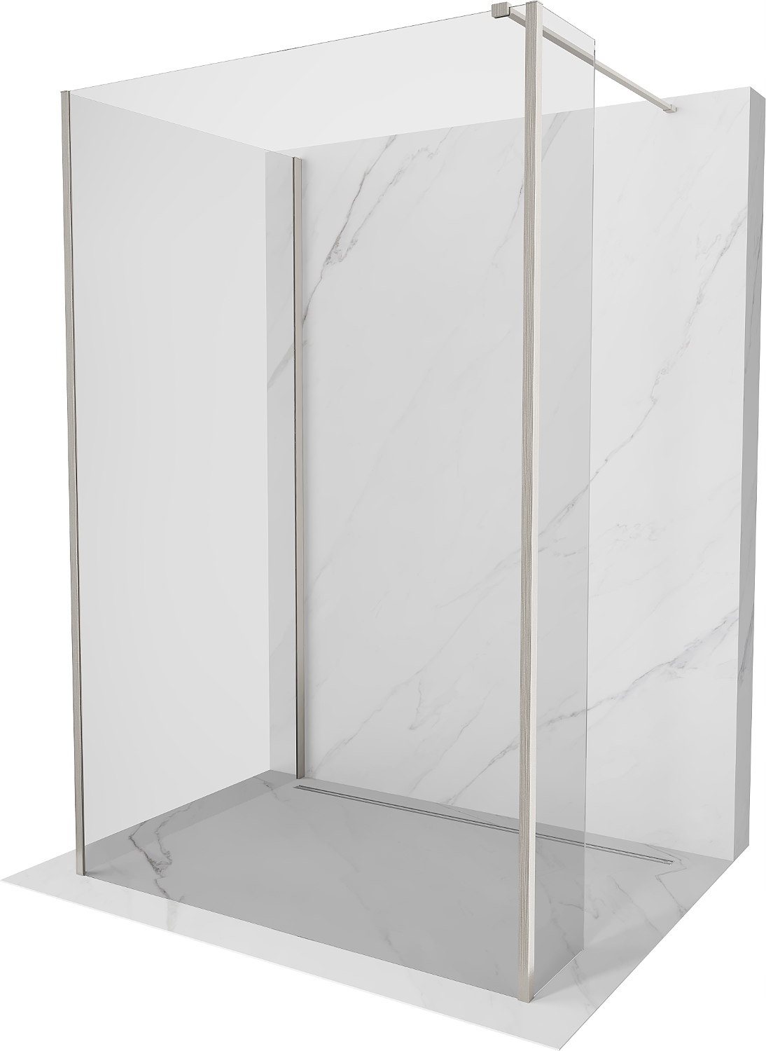 Ścianka szyba prysznicowa 140x115x30 Walk In Mexen Kioto 8 mm nikiel