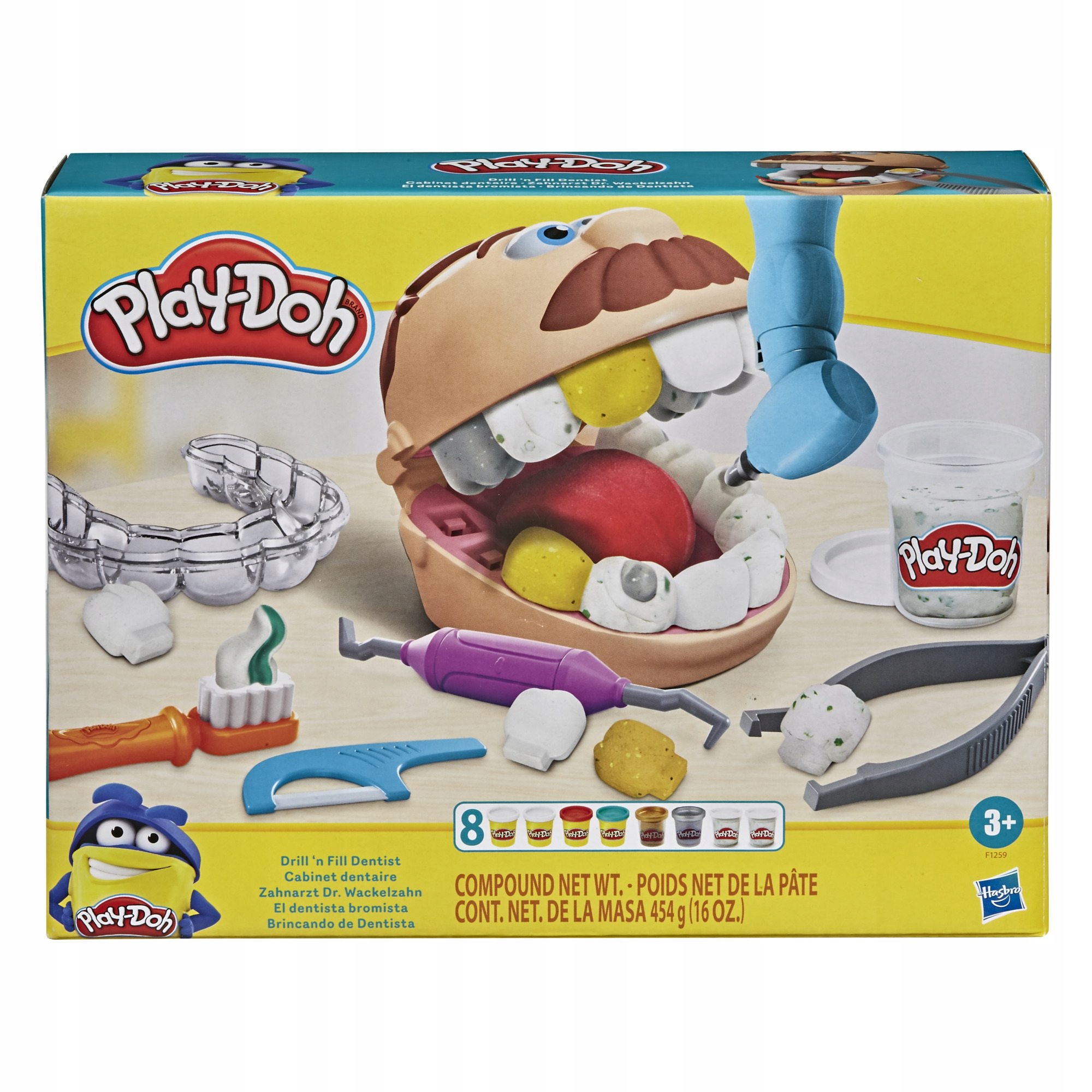 PLAY-DOH Ciastolina DENTYSTA Leczenie zębów + 6 Tubek F1259
