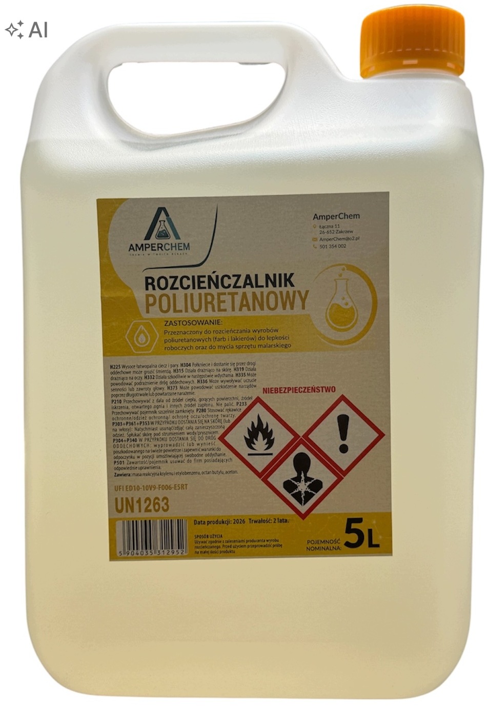 Rozpuszczalnik, Rozcieńczalnik Poliuretanowy 5 L